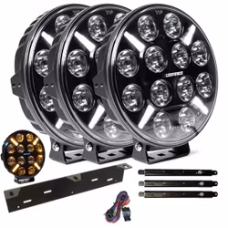 Extraljus paket 3 st LEDFORCE X-LED+ 160W - 220mm - 9" 3-pack LED Extraljus inkl. extraljushållare, stag och reläkabelsats - 9-32V