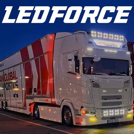 Extraljus paket 4 st LEDFORCE X-LED+ 160W - 220mm - 9" LED Extraljus inkl. extraljushållare, stag och reläkabelsats - 9-32V