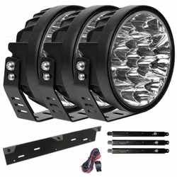 Extraljus paket 3 st Ledforce MegaBeam 126W 7" inkl. extraljushållare, stag och reläkabelsats