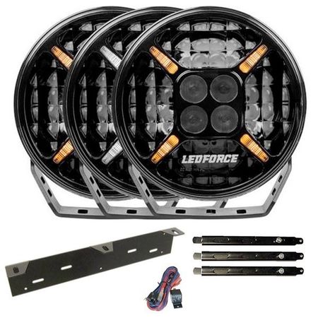 Extraljus paket 3 st LEDFORCE Apex 120W 3-PACK LED Extraljus inkl. extraljushållare, stag och reläkabelsats - 9-32V