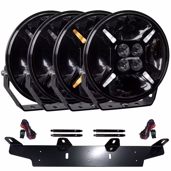 Extraljus paket 4 st LEDFORCE Apex 120W 4-PACK LED Extraljus inkl. extraljushållare, stag och reläkabelsats - 9-32V