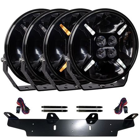 Extraljus paket 4 st LEDFORCE Apex 120W 4-PACK LED Extraljus inkl. extraljushållare, stag och reläkabelsats - 9-32V