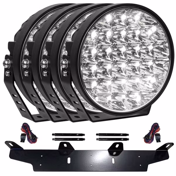 Extraljus paket 4 st Ledforce MegaBeam 160W LED 9" inkl. extraljushållare, stag och reläkabelsats