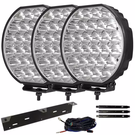 Extraljus paket 3 st LEDFORCE BattleBeam M1 168W - Totalt 50400 lumen - Komplett kit