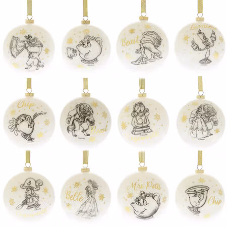 12 pk Beauty and Beast acryl glitterkuler