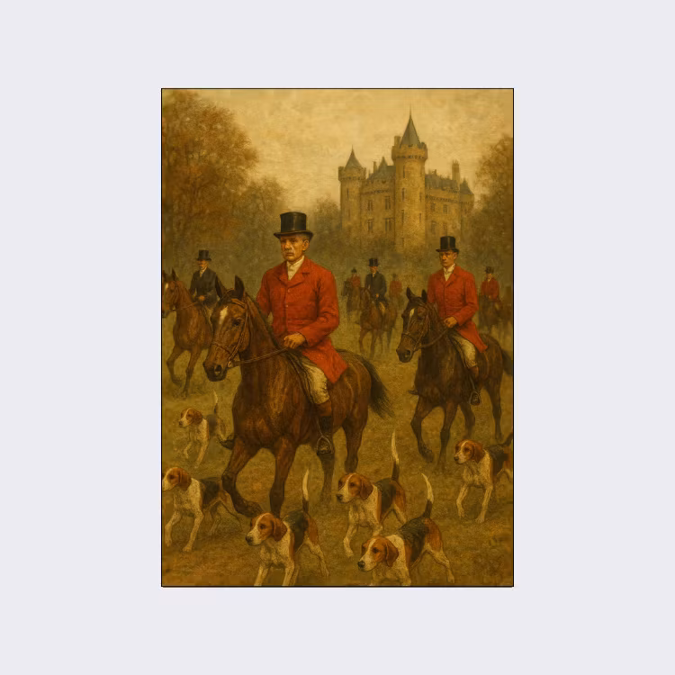 H & H Poster 21x30 - Antique Foxhunt