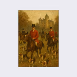 H & H Poster 21x30 - Antique Foxhunt