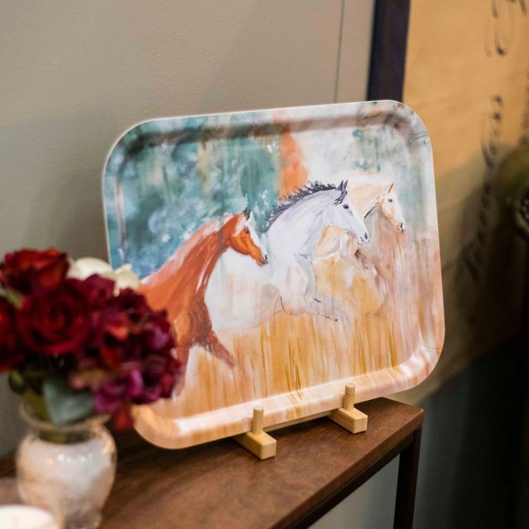 H & H Tray "Three Ponies"