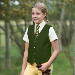 Junior Jacquard Classic Waistcoat - Grön