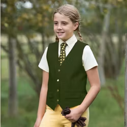 Junior Jacquard Classic Waistcoat - Grön