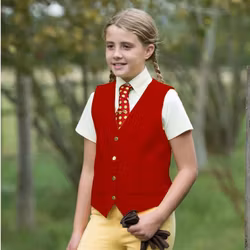 Junior Jacquard Classic Waistcoat - Röd