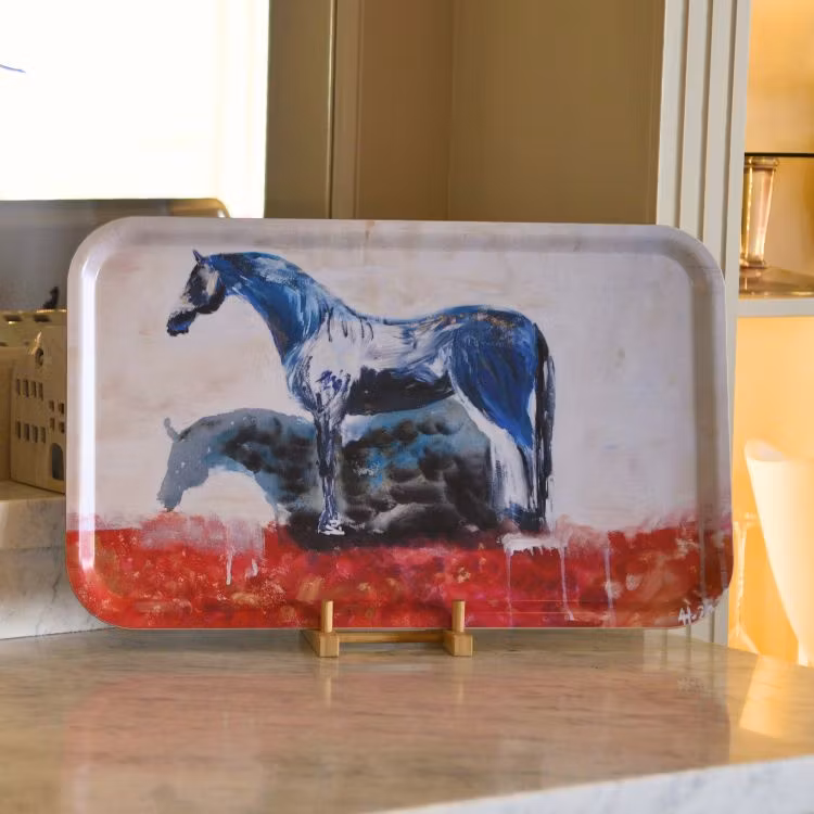 H & H Tray "Blue Stallion"