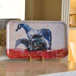 H & H Tray "Blue Stallion"