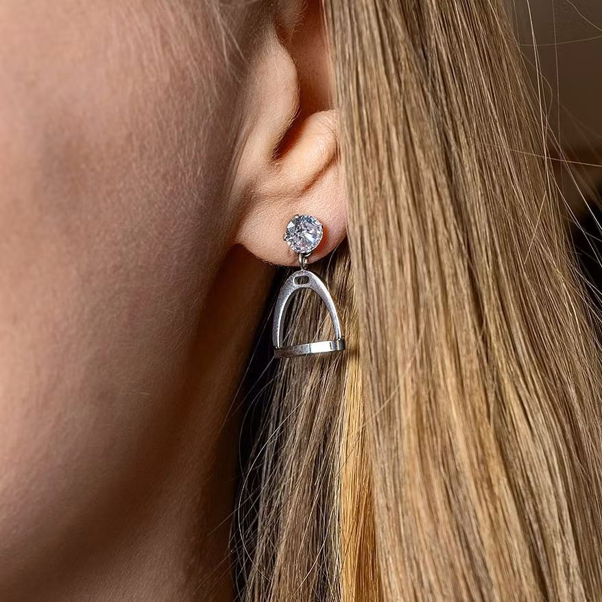 Stirrup Earrings Silver