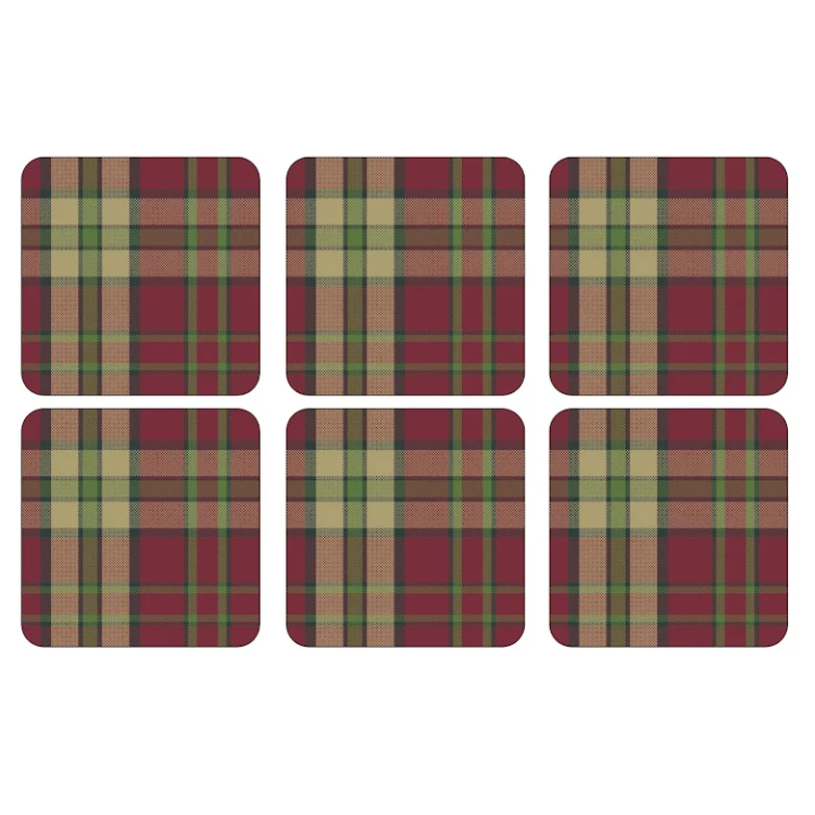 Tartan Red Coasters
