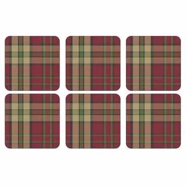 Tartan Red Glasunderlägg