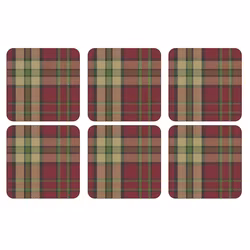 Tartan Red Glasunderlägg