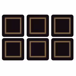 Classic Black Glasunderlägg