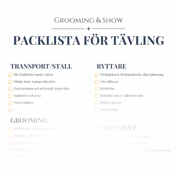 Packlista för tävling