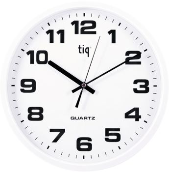 Tiq Väggur 30,5 cm Plast Svepande visare Vit