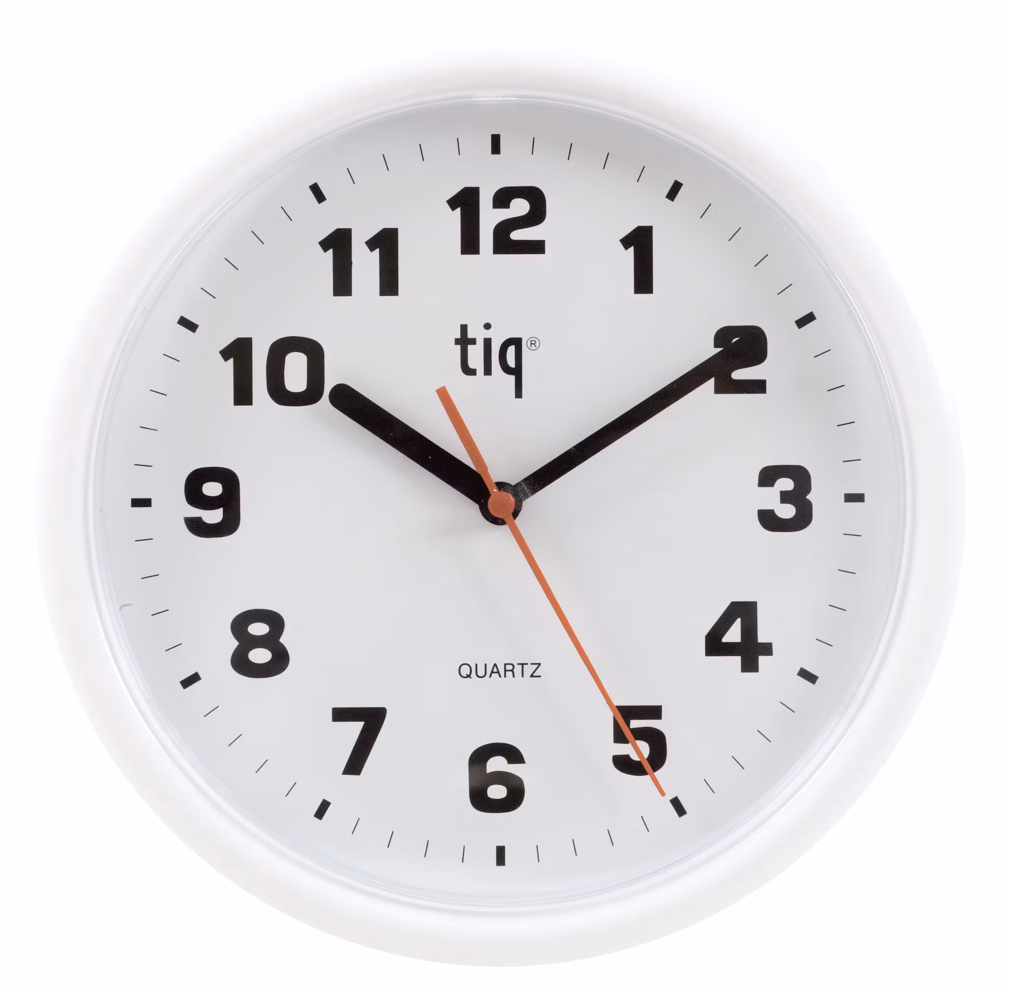 Tiq Väggur 24,5 cm Vit urtavla Vit Ram