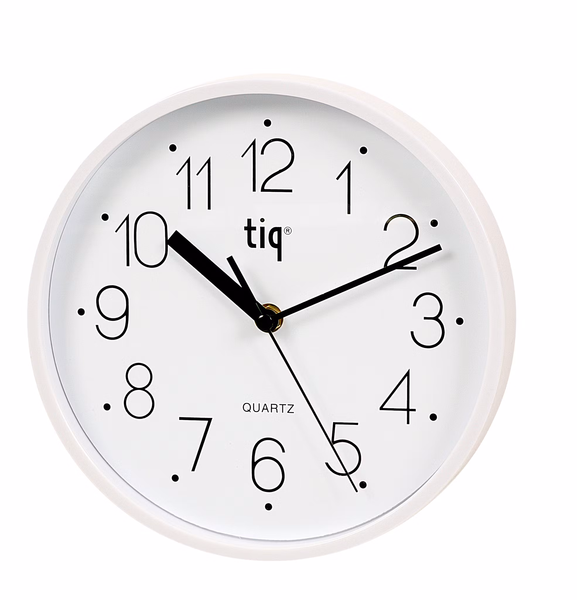 Tiq Väggur 22,5cm  Vit urtavla Vit ram