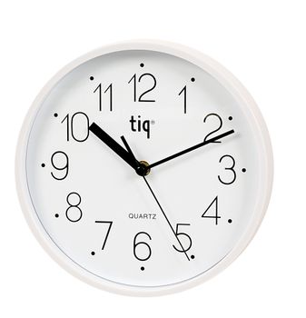 Tiq Väggur 22,5cm  Vit urtavla Vit ram