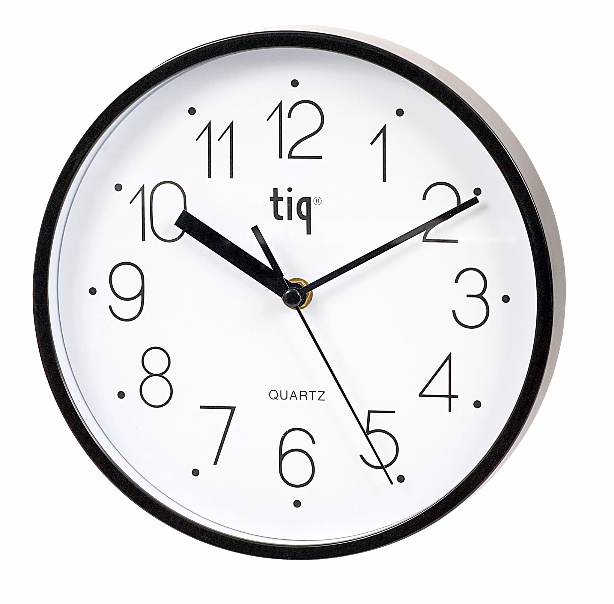 Tiq Väggur 22,5cm Vit urtavla Svart ram