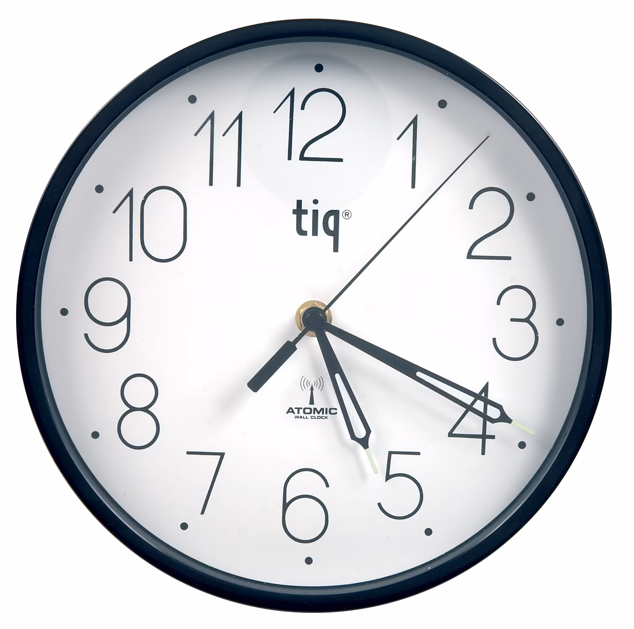 Tiq Väggur Radiokontr. 22,5cm Vit urtavla Svart ram