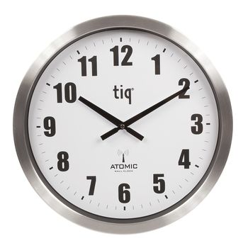 Tiq Väggur 40 cm Radiokontrollerat Vit urtavla Aluminium ram