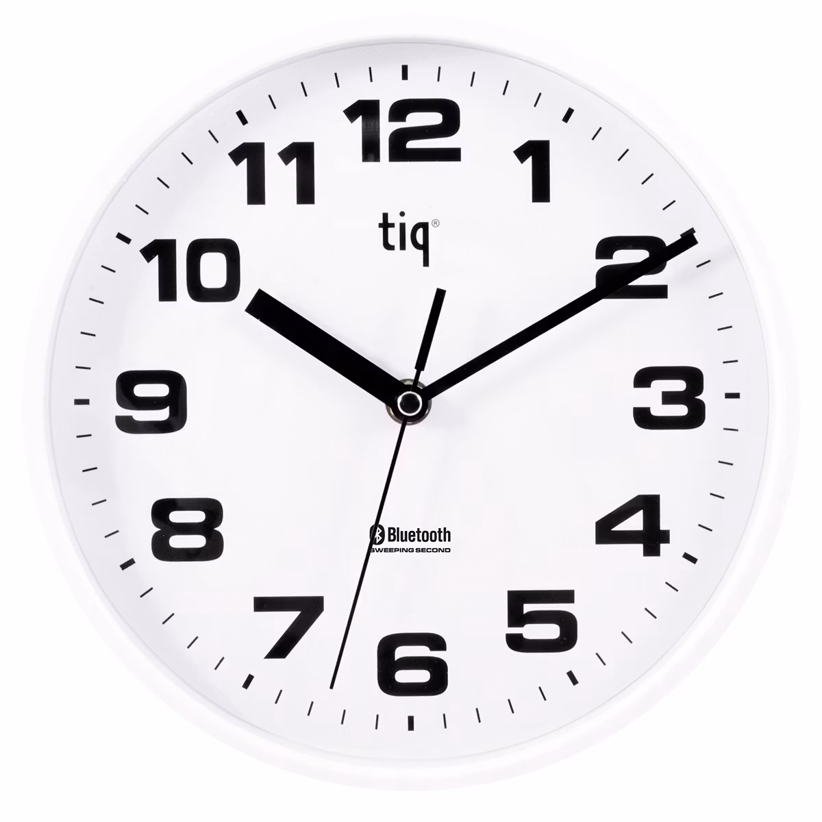 Tiq Väggur 23 cm Bluetooth Vit urtavla Vit ram