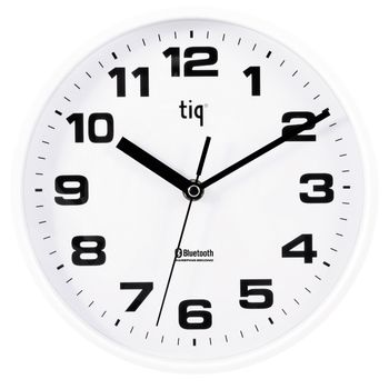 Tiq Väggur 23 cm Bluetooth Vit urtavla Vit ram