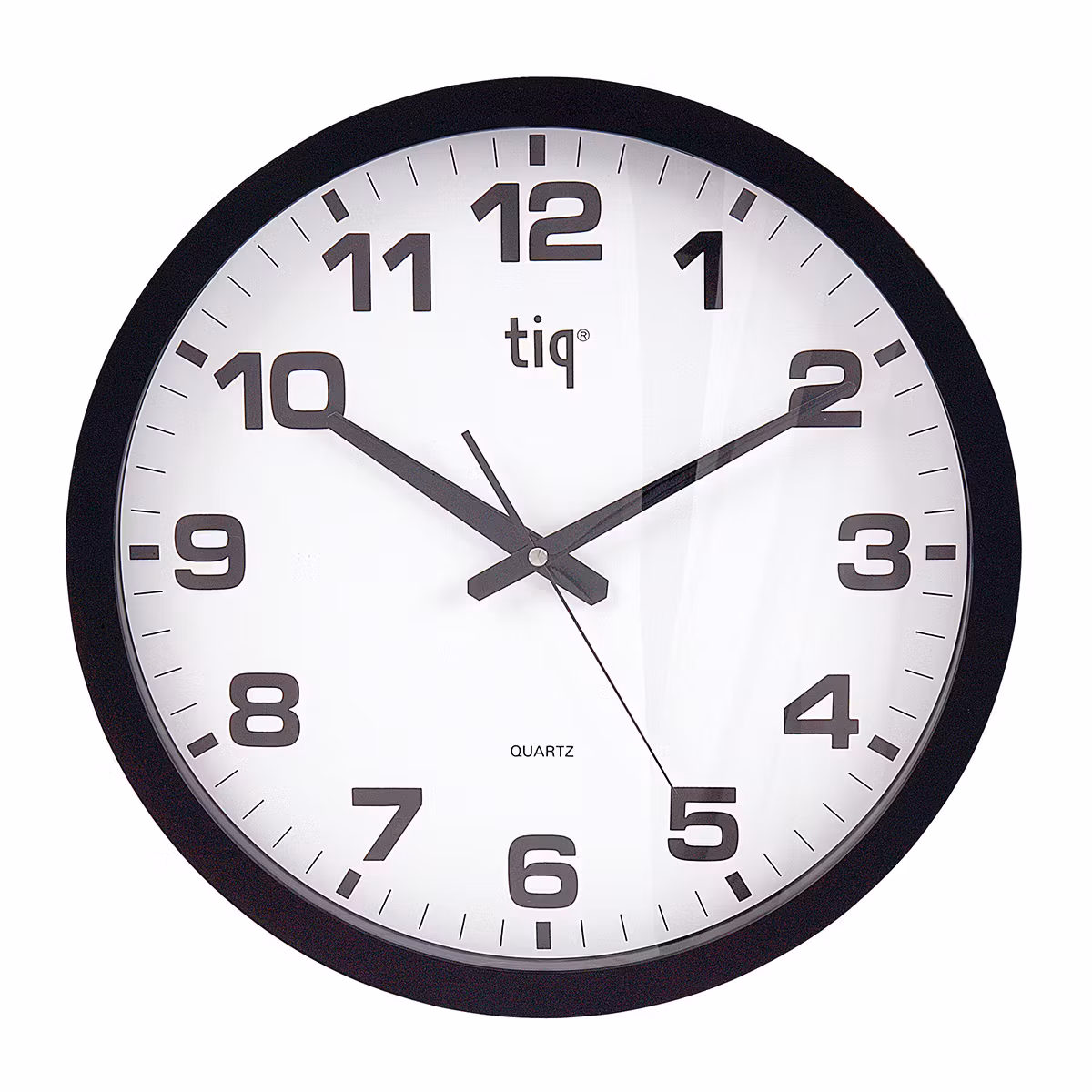 Tiq Väggur 40 cm Vit Urtavla Svart ram