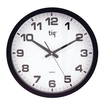 Tiq Väggur 40 cm Vit Urtavla Svart ram