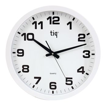Tiq Väggur 40 cm Vit urtavla Vit ram