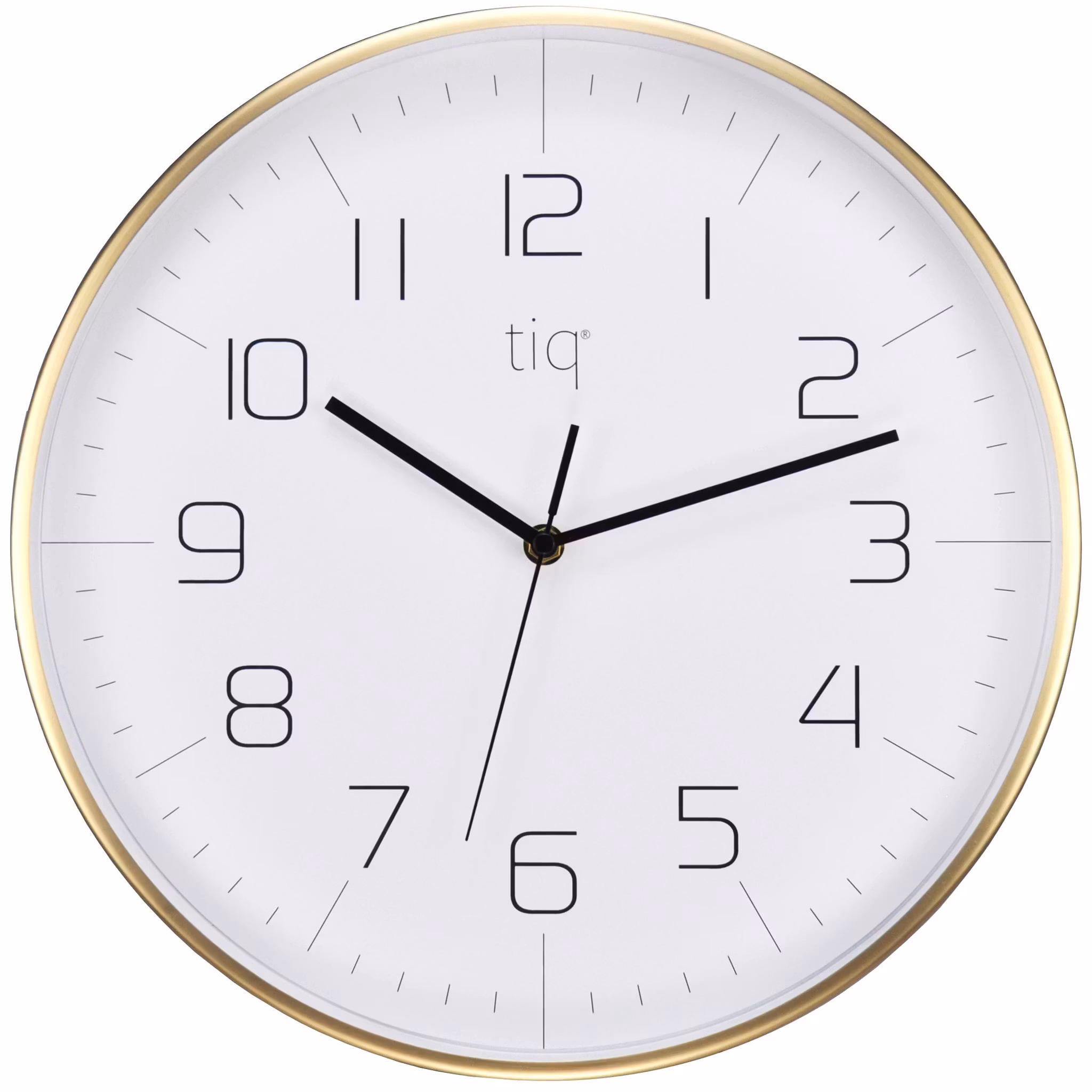 Tiq Väggur Design Guld Ram 34 cm