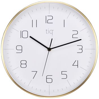 Tiq Väggur Design Guld Ram 34 cm