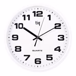 Tiq Väggur 22,5 cm Plast Svepande visare Vit