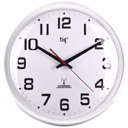 Tiq Väggur Radiokontr. Plast Vit Ram 34,8 cm