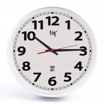 Tiq Väggur WIFI Vit Ram Svepande visare 34,8 cm