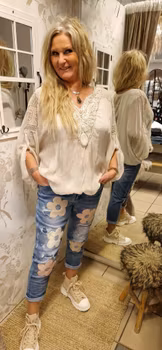 Hvit silkebluse