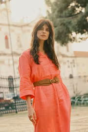 Caftan dress. Orange .