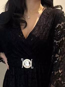 Silje kjole sort blonde