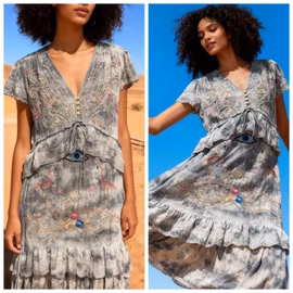 Last Queen kjole grå med broderier og øye