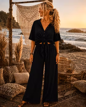 Moondust Dress .topp og bukse sort