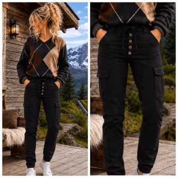Sort cargojeans
