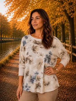 Beige viskose/ angora genser