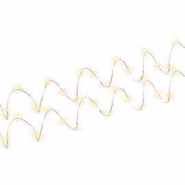 2 x Silvertråd ljuskedja med 20 lysdioder, inkl. timer