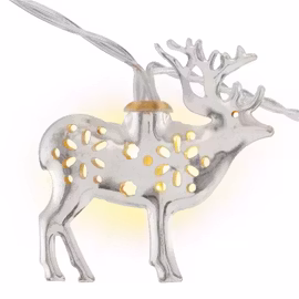 Strängljus "Ren" med 10 lysdioder, silver