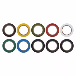 Isoleringstejp PVC 15mm/10m mix av färger, 10 st